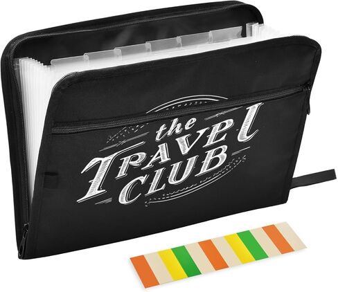 Expanding Filing Folder, Travel Club Funny 13 Pockets Expandable File Folders with Sticky Labels, A4 Letter Size Paper Document Organizer for Office School Boys in Saudi Arabia