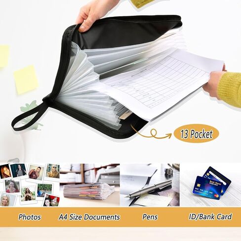 Expanding Filing Folder, Travel Club Funny 13 Pockets Expandable File Folders with Sticky Labels, A4 Letter Size Paper Document Organizer for Office School Boys in Saudi Arabia