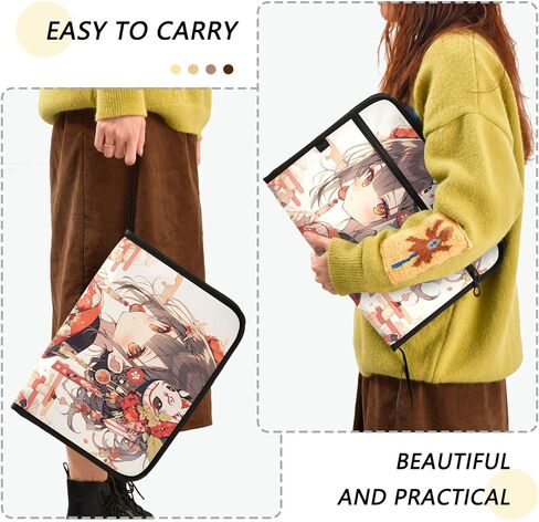 Expanding Filing Folder, Anime Woman Funny 13 Pockets Expandable File Folders with Sticky Labels, A4 Letter Size Paper Document Organizer for Office School Boys in Saudi Arabia