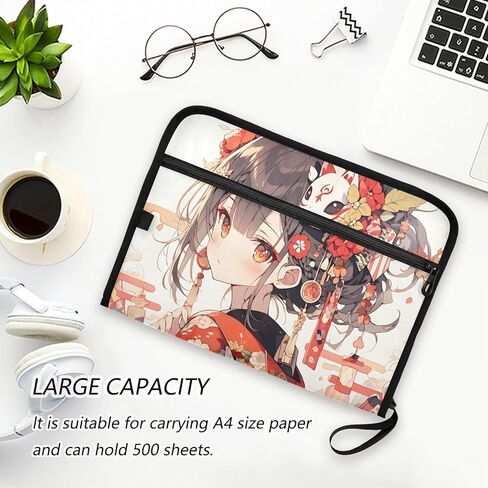 Expanding Filing Folder, Anime Woman Funny 13 Pockets Expandable File Folders with Sticky Labels, A4 Letter Size Paper Document Organizer for Office School Boys in Saudi Arabia