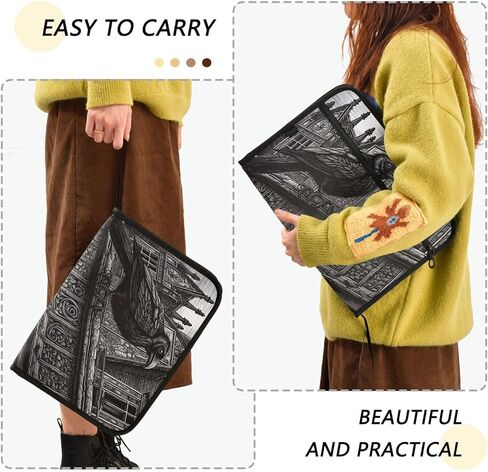 توسيع مجلد الملفات الحجم القانوني منظم ملفات المستندات الأكورديون 13 جيوب مع طباعة منزل الغراب القوطي in Kuwait