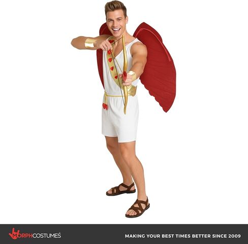 Morph Cupid Costume Men With Cupid Bow and Arrow, Bachelor and Valentines Day Costumes Men, Adult Cupids Wings in Saudi Arabia