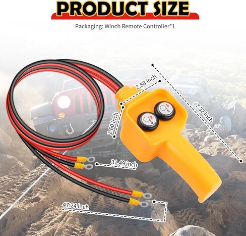 Winch Remote with Cables,Manual Push Button Winch Controller with Large Load Capacity for 1500lbs-5000lbs,Universal Winches Switch Assembly Car Accessories for 12V/24V/48V in Saudi Arabia