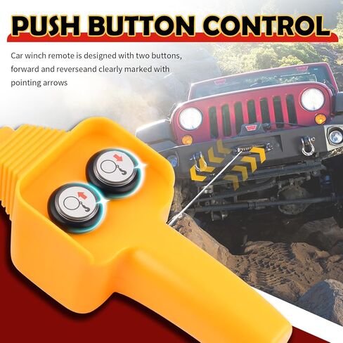 Winch Remote with Cables,Manual Push Button Winch Controller with Large Load Capacity for 1500lbs-5000lbs,Universal Winches Switch Assembly Car Accessories for 12V/24V/48V in Saudi Arabia