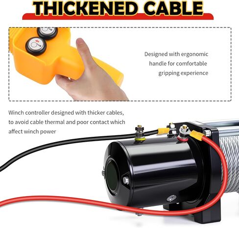 Winch Remote with Cables,Manual Push Button Winch Controller with Large Load Capacity for 1500lbs-5000lbs,Universal Winches Switch Assembly Car Accessories for 12V/24V/48V in Saudi Arabia