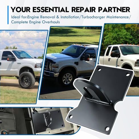 Ford 6.0 Engine Lift Bracket, Engine Motor Lifting Bracket for Ford 6.0 Powerstroke, Heavy Duty Alloy Steel Construction with Black Anti-Rust Coating , Secure & Stable Hoist Plate in Kuwait