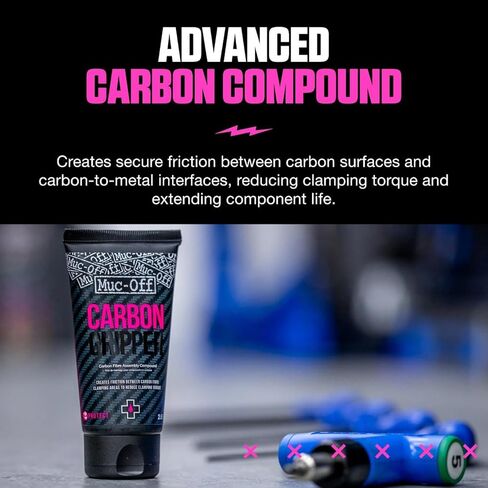 مقبض كربون Muc-Off، 75 جم - معجون تجميع الكربون للدراجات - معجون كربون غير قابل للانزلاق لأجزاء الدراجات من ألياف الكربون in Kuwait