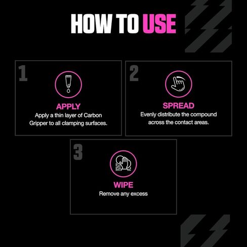مقبض كربون Muc-Off، 75 جم - معجون تجميع الكربون للدراجات - معجون كربون غير قابل للانزلاق لأجزاء الدراجات من ألياف الكربون in Kuwait