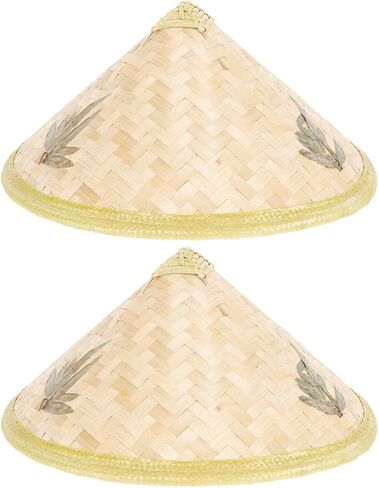 2Pcs Braided Straw Hats for Outdoor Use Brim Sun Blocking Caps Farmer Hats for Rain Protection for Garden Decor in Saudi Arabia