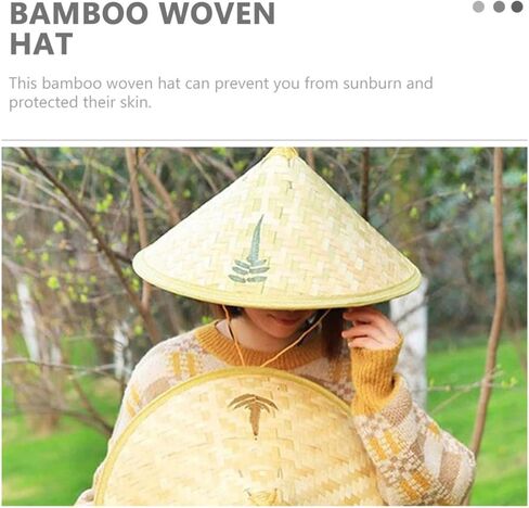 2Pcs Braided Straw Hats for Outdoor Use Brim Sun Blocking Caps Farmer Hats for Rain Protection for Garden Decor in Saudi Arabia