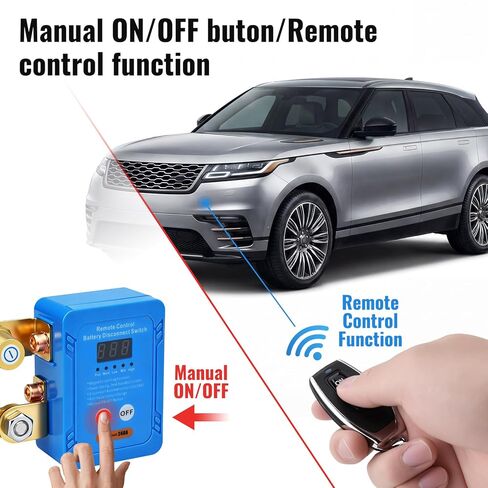 ‌Remote Battery Disconnect Switch with LED Display Anti Theft Kill Switch for Car, Truck, RV, ATV, Boat, Complete Kit All Accessories, Heavy-Duty Durable Material, Vehicle Battery Cut Off 12V/24V 240A in Kuwait