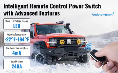 ‌Remote Battery Disconnect Switch with LED Display Anti Theft Kill Switch for Car, Truck, RV, ATV, Boat, Complete Kit All Accessories, Heavy-Duty Durable Material, Vehicle Battery Cut Off 12V/24V 240A in Kuwait