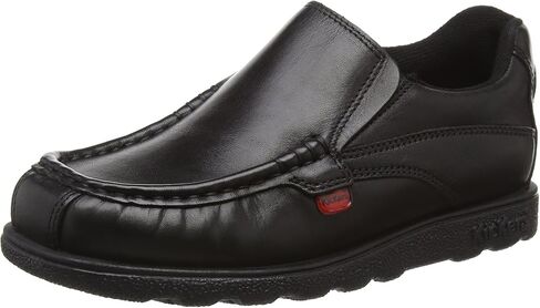 Kickers Boys Fragma15 Slip On Black Leather School Shoes in Saudi Arabia