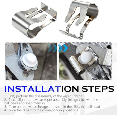 قطعتان من مشابك البطانات لربط ممسحة الزجاج الأمامي للسيارة، محرك ممسحة الزجاج الأمامي للسيارة ومشابك الربط توفر تثبيتًا مضادًا للانفصال، ومشبك إصلاح وصلات تجميع ممسحات السيارات in Kuwait