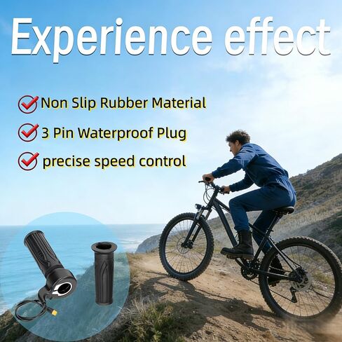 صمام خانق ملتوي كامل، لدراجة Ridstar Q20 Ebike 12V-72V، قابس مقاوم للماء 3 دبابيس، مقود 22.2 مم، للدراجات الجبلية، سكوتر، سكوتر إلكتروني، دراجة كهربائية in Kuwait