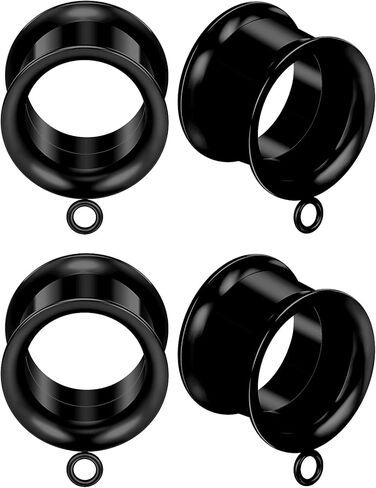 Yaalozei 8G-25mm DIY مقاييس للأذنين 316L الفولاذ الجراحي مزدوج الأنفاق المتوهجة المقابس الأقراط جوفاء داخليا مترابطة الأذن مقاييس ثقب للنساء الرجال الفضة الأسود لهجة الذهب in Kuwait