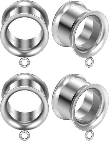 Yaalozei 8G-25mm DIY مقاييس للأذنين 316L الفولاذ الجراحي مزدوج الأنفاق المتوهجة المقابس الأقراط جوفاء داخليا مترابطة الأذن مقاييس ثقب للنساء الرجال الفضة الأسود لهجة الذهب in Kuwait