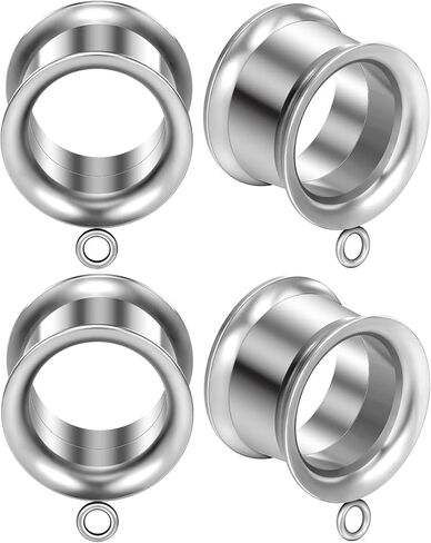 Yaalozei 8G-25mm DIY مقاييس للأذنين 316L الفولاذ الجراحي مزدوج الأنفاق المتوهجة المقابس الأقراط جوفاء داخليا مترابطة الأذن مقاييس ثقب للنساء الرجال الفضة الأسود لهجة الذهب in Kuwait