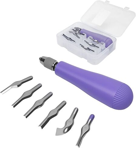 UCEC 1+7 Pack Linocut Carving Tools Linoleum Cutter & Linocut Block Printing Kit – Includes 5 Soft 4" x 6" Linoleum Blocks and Lino Cutting Tools with 6 Blades Universal Size, 4’’ Brayer Roller, Compl in Saudi Arabia