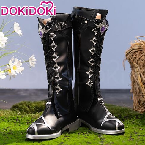 KIRA KIRA Genshin Flins Cosplay Shoes Doki Kyryll Chudomirovich Flins Shoes for Halloween Cosplay Party Song of The Welkin Moon in Saudi Arabia