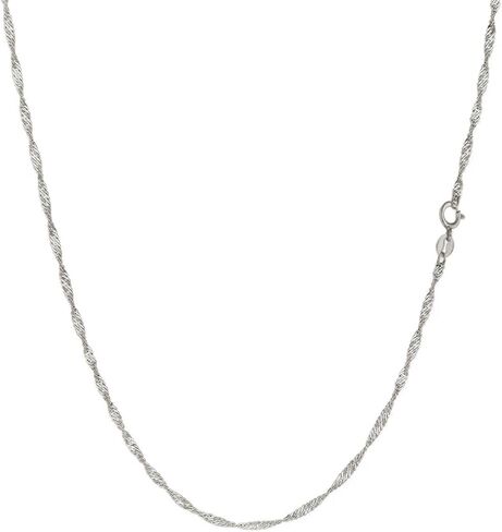 14K Yellow or White Gold Singapore Chain Dainty Gold Necklace For Women with Spring Ring Clasp in Kuwait