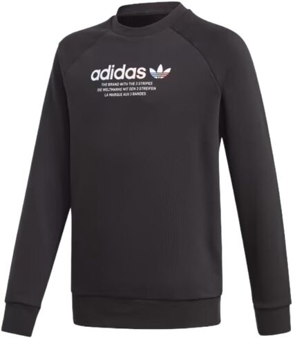 سويت شيرت adidas Originals للأطفال للجنسين (شبابي) Adicolor Crew (L، أسود) in Saudi Arabia