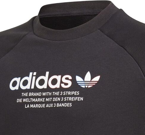 سويت شيرت adidas Originals للأطفال للجنسين (شبابي) Adicolor Crew (L، أسود) in Saudi Arabia
