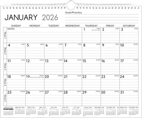 2026-2027 Wall Calendar – 2 Year Calendar 2026-2027, 14.57 x 11.42 In, Jan 2026 - Dec 2027, 2026 Calendar 24 Months, Monthly Calendar 2026, with Ruled Blocks, Thick Paper, Holidays, To-do List ＆ Notes in Kuwait