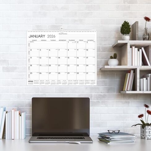 2026-2027 Wall Calendar – 2 Year Calendar 2026-2027, 14.57 x 11.42 In, Jan 2026 - Dec 2027, 2026 Calendar 24 Months, Monthly Calendar 2026, with Ruled Blocks, Thick Paper, Holidays, To-do List ＆ Notes in Kuwait