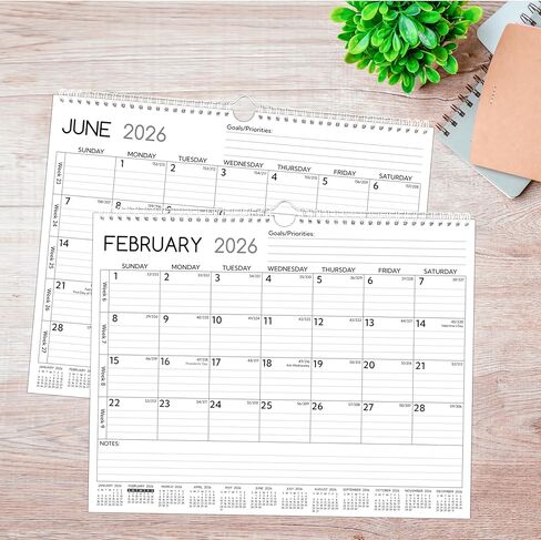 2026-2027 Wall Calendar – 2 Year Calendar 2026-2027, 14.57 x 11.42 In, Jan 2026 - Dec 2027, 2026 Calendar 24 Months, Monthly Calendar 2026, with Ruled Blocks, Thick Paper, Holidays, To-do List ＆ Notes in Kuwait