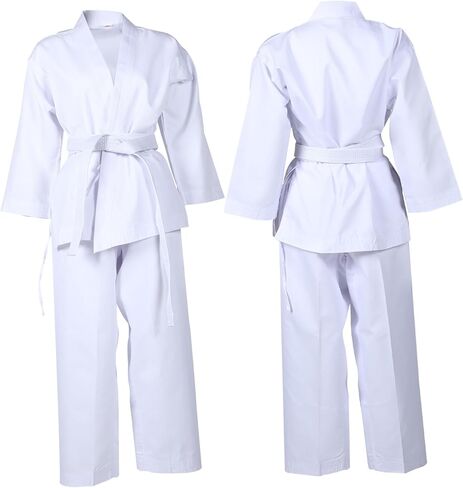 minkissy Unisex Adult Karate Uniform Set for Taekwondo Training Lightweight Fabric Includes Belt Comfortable Fit for Martial Arts Practice in Saudi Arabia