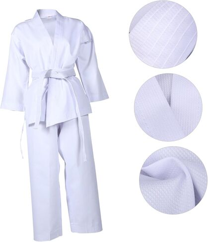 1Set Adult Taekwondo Uniform Comfortable Karate Costume for Training Portable Sports Outfit with Elasticated Pants and Quick Drying for Martial Arts Practice in Saudi Arabia