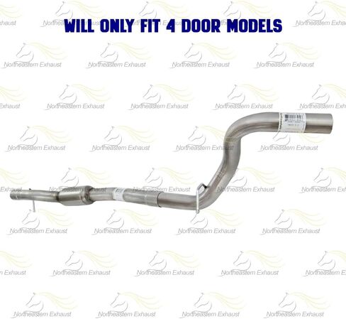 Exhaust Resonator Pipe Compatible for 2012-2017 Jeep Wrangler 3.6L | Stainless Steel | Northeastern Exhaust | Free Clamp Included | Automotive Replacement Part | Direct Fit in Kuwait