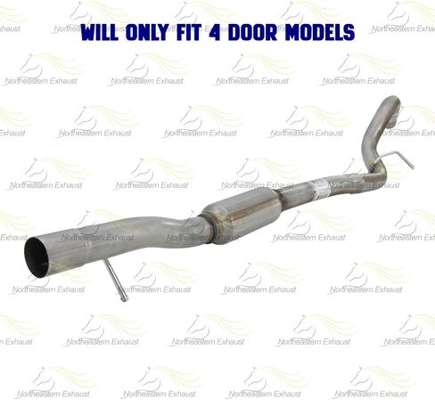 Exhaust Resonator Pipe Compatible for 2012-2017 Jeep Wrangler 3.6L | Stainless Steel | Northeastern Exhaust | Free Clamp Included | Automotive Replacement Part | Direct Fit in Kuwait