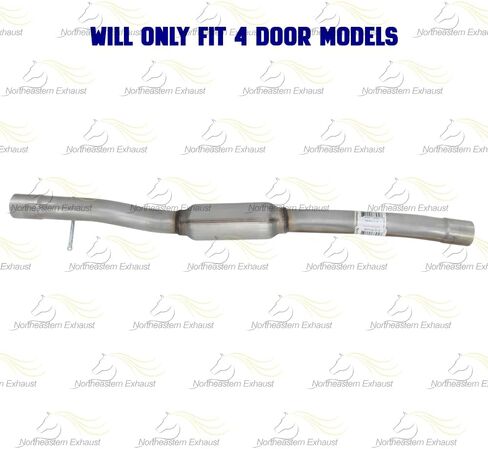 Exhaust Resonator Pipe Compatible for 2012-2017 Jeep Wrangler 3.6L | Stainless Steel | Northeastern Exhaust | Free Clamp Included | Automotive Replacement Part | Direct Fit in Kuwait