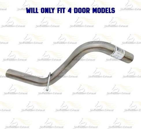 Exhaust Resonator Pipe Compatible for 2012-2017 Jeep Wrangler 3.6L | Stainless Steel | Northeastern Exhaust | Free Clamp Included | Automotive Replacement Part | Direct Fit in Kuwait