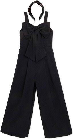 Speechless girls Sleeveless Wide Strap Front Bow Jumpsuit With Matching Headband in Kuwait