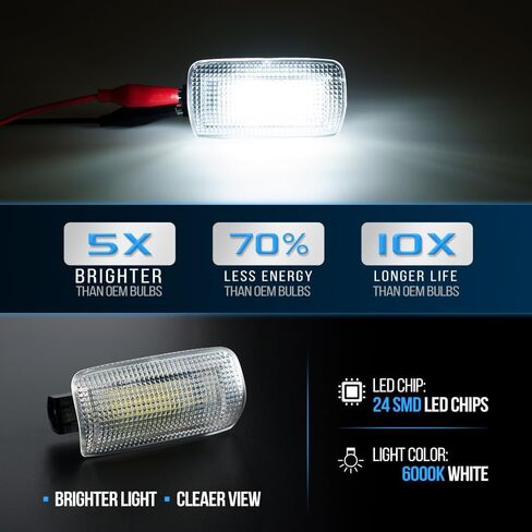 2Pcs LED Courtesy Door Light for To'yota 4Runner Tacoma Tundra Sequoia Le'xus ES LS RX GX550 LX NX LC RZ 6000K Xenon White LED Interior Door Panel Lights Error Free in Saudi Arabia