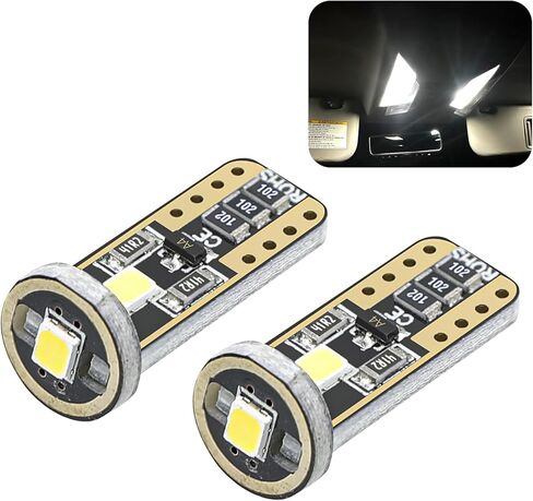 wuyaoyao 2 قطعة 194 لمبة LED، فائقة السطوع T10 168 2825 W5W LED لمبة بديلة لباب السيارة الداخلي لخريطة القبة، 6000K أبيض 3030 شرائح خالية من الأخطاء لمبات إضاءة لوحة الترخيص in Kuwait