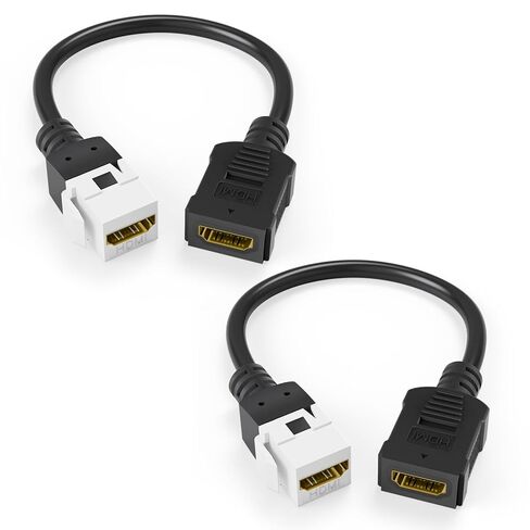 VCE 2-Pack HDMI Keystone Jack, Female to Female HDMI Pigtail Cable 4K HDMI Keystone Coupler for Keystone Wall Plate - 6 Inch in Saudi Arabia