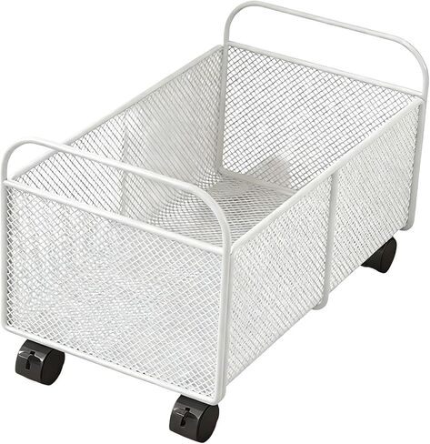 Rolling Book File Cart Utility Storage Cart File Organizer Under Desk for Books Home, White, Small in Kuwait