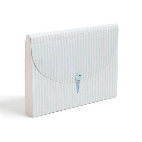 U Brands 13 Pocket Poly Expandable File, 13" x 9.65" x 1.5", Muted Prep Blue Stripes, Letter Size in Saudi Arabia