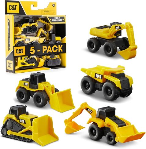Cat Construction Toys, Store N Go Playset - Tin Travel Case Transforms into Multi-Level Worksite, Includes 5 Little Machines Vehicles, 10 oz Reusable Dirt Compound & Accessories, STEM Toy Kids Ages 3+ in Saudi Arabia