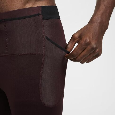 Nike Trail Lava Loops Men's Dri-FIT Running 1/2-Length Tights (Burgundy Crush/Black, DV9307-652) Size Large in Saudi Arabia