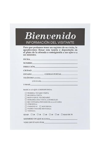 Church Visitor Information Cards in Spanish – Bloc de 50 Hojas de Registro de Visitantes para Iglesia en Espanol Tarjetas de Bienvenida para el Templo - Church Supplies Formulario de Visitantes Cristianos in Saudi Arabia
