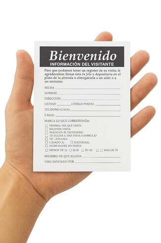 Church Visitor Information Cards in Spanish – Bloc de 50 Hojas de Registro de Visitantes para Iglesia en Espanol Tarjetas de Bienvenida para el Templo - Church Supplies Formulario de Visitantes Cristianos in Saudi Arabia