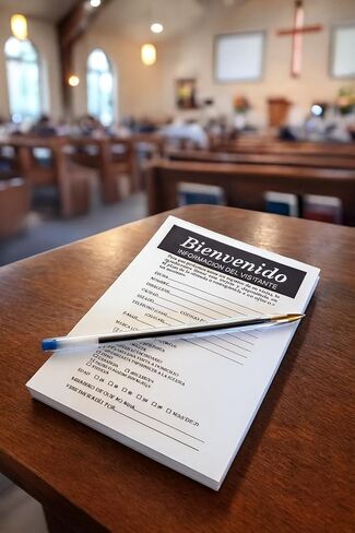 Church Visitor Information Cards in Spanish – Bloc de 50 Hojas de Registro de Visitantes para Iglesia en Espanol Tarjetas de Bienvenida para el Templo - Church Supplies Formulario de Visitantes Cristianos in Saudi Arabia