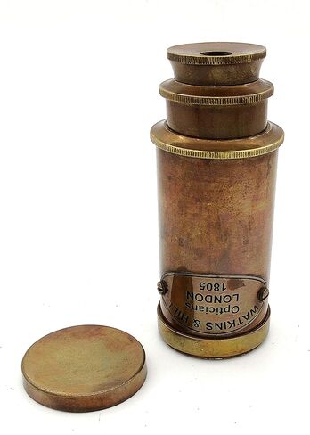Nautical Brass Spyglass Telescope with Wooden Box, Pirate Collapsible Monocular Decorative Telescope with Glass Optics for Gift (Antique Finish) in Saudi Arabia