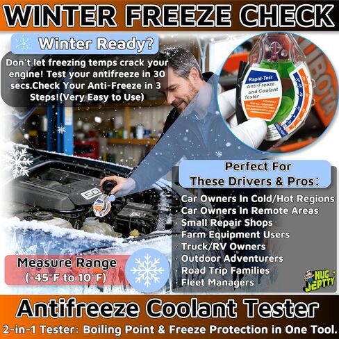 Antifreeze Tester Automotive 2 in 1, Dial Type Antifreeze Coolant Tester Hydrometer Engine Coolant Anti Freeze Testers Automotive Universal Tool for Car System (Inhalation) in Saudi Arabia