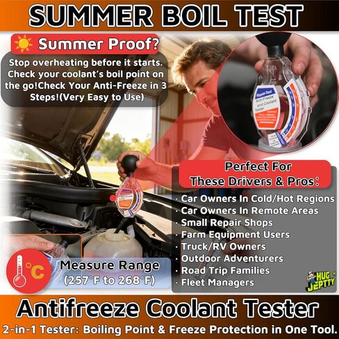 Antifreeze Tester Automotive 2 in 1, Dial Type Antifreeze Coolant Tester Hydrometer Engine Coolant Anti Freeze Testers Automotive Universal Tool for Car System (Inhalation) in Saudi Arabia